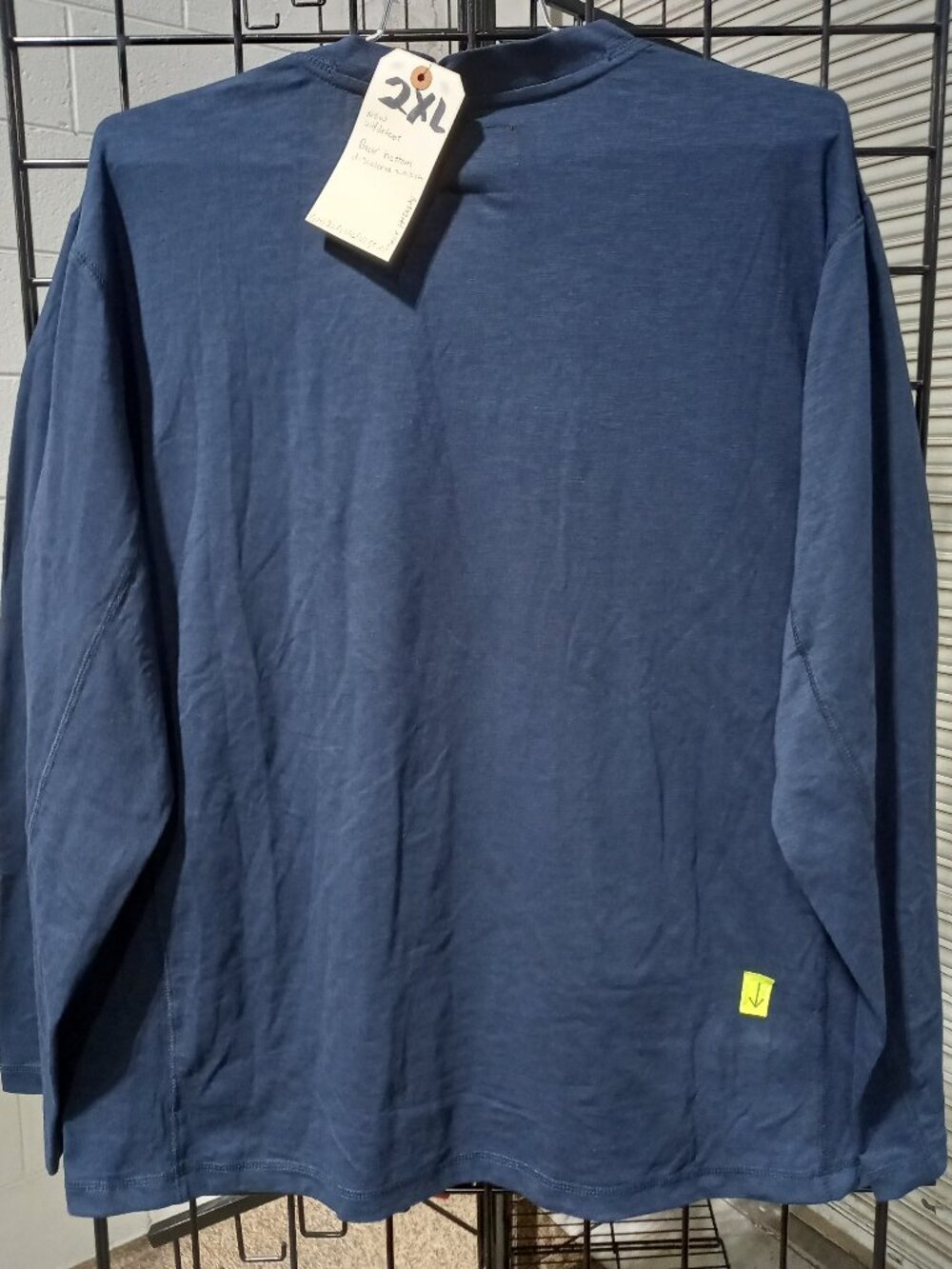 Men's Fleece Full Zip Vest with Corduroy Collar + Long Sleeve Henley Navy | 2XL - Picture 6 of 9